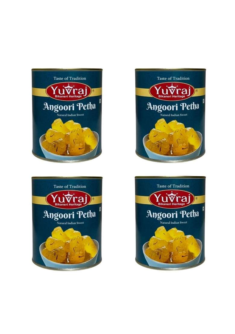 Yuvraj Sweets Angoori Petha 1 Kg X 4 Tin - Indya