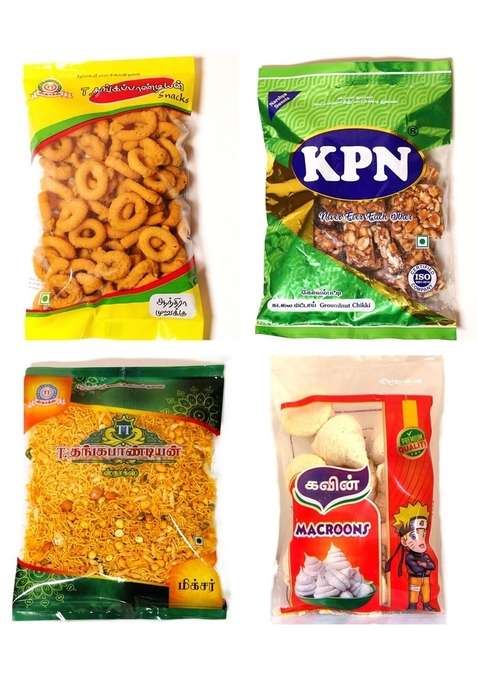 T தங்கபாண்டியன் Thangapandiyan Andhra Murukku 200Gm Thoothukudi Macroons 100Gm Tt Special Mixture 250Gm Kpn Groundnut Chikki