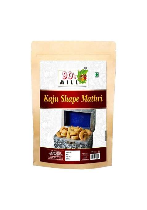 90'S Mill Bhachau Kutch Special Homemade Masala Kaju Mathri Namkeen Snack Crsipy Crunchy | Refined Flour Puri Mathris Ready To Eat Healthy Tea Time Made In Groundnut Oil 250 1Pack