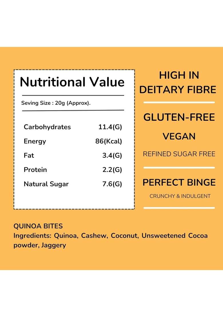 Fourthirty Quinoa Bites | Tasty Healthy Snacks Gluten Free Made With Jaggery Vegan Sugar No Preservatives 2 X 150 G Pack Of - Indya