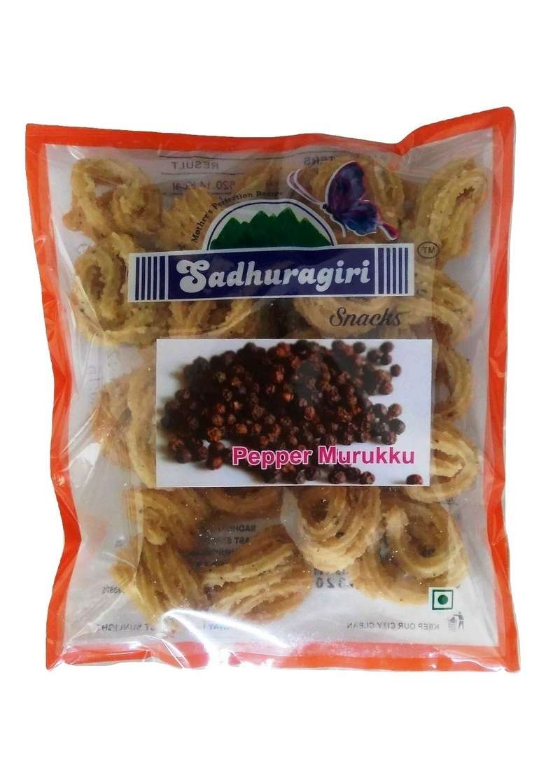 Sadhuragiri Flavored Theni Murukku 120G X Pack Of 3 Spicy Pepper Ginger Or Manaparai - Indya