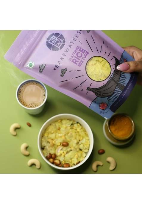Bakewaters Special Flattened Rice Mixture Poha Chivda Chiwda Aval – 200 Grams Pack Of 1 X Gms | No Preservatives Additives| Artificial Colours |Made With Coconut Oil|Tea Time Snack