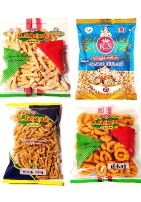 S Seenivasan Mittai Kadai Pack Of 4 Sweet Sev Andhra Murukku Pepper Ks Kadalai 1Kg