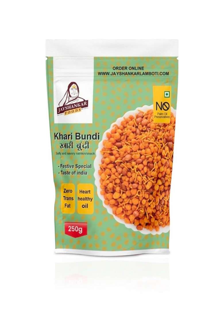 Jayshankar Foods Special Khari Bundi 250Gm Homemade Crispy Spicy Delicious Indian Snack Ready To Eat Namkeen Crunchy Tea Time Fried Flour Balls No Added Preservatives - Indya