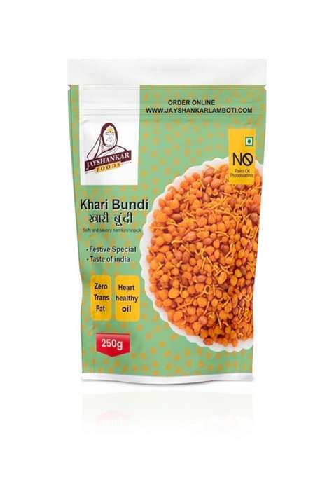 Jayshankar Foods Special Khari Bundi 250Gm Homemade Crispy Spicy Delicious Indian Snack Ready To Eat Namkeen Crunchy Tea Time Fried Flour Balls No Added Preservatives