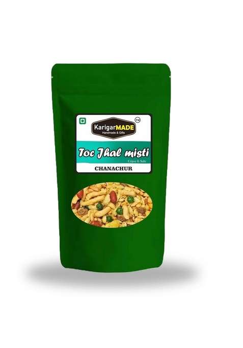 Karigarmade Bengali Tok Jhal Misti Chanachur 250G Premium Spicy Tangy Sweet Snack | Traditional Recipe Authentic Masalas Mishti