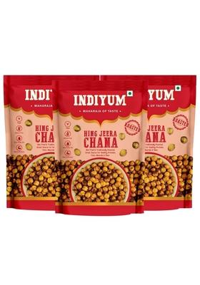 Indiyum Chana Masala Snacks | Non Fried Traditionally Roasted With Goodness Of Hing Jeera Improve Digestion 360G 120G X 3
