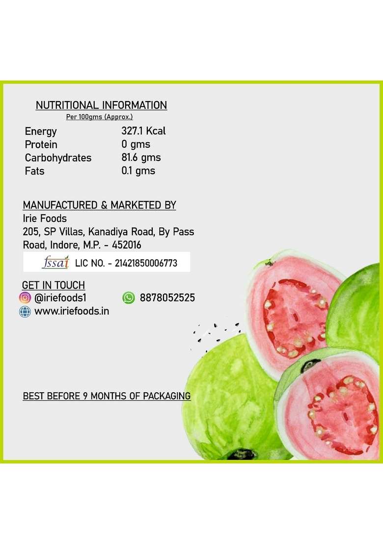 Irie Masala Guava | A Unique Indian Fruit Snack Tangy Dried Seasoned With Traditional Spices Sweet Spicy And Flavor Fusion All Natural Pack Of 2 150G Each - Indya