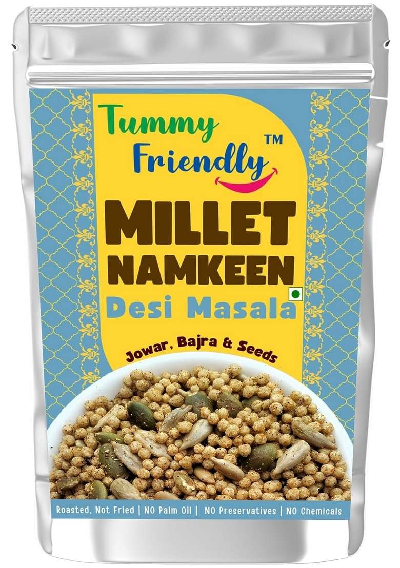 Tummy Friendly Tummyfriendly Millet Namkeen Mixture For Kids And Adults Items Pregnant Women Diabetics Healthy Snacks No Chemicals Preservatives Pack Of 2 70G Each Desi Tangy 2X70 - Indya