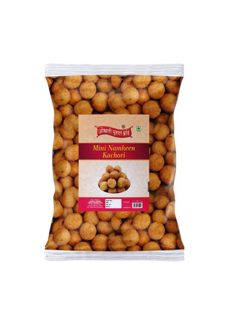 Okhli Musal Brand Freshly Prepared Crispy Yummy Healthy Hygienic Chhoti Gol Kachori Masala Mini Namkeen Bachcha Kachaudee Small Kachauri Snacks For Foodie Indian 300G 1Pack - Indya