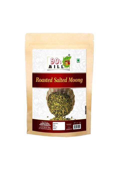 90'S Mill Popular Roasted Green Moong Whole Sprouted Maash Bean Munggo Namkeen Snack | Rich In Protein Salted Tasty Yummy Healthy No Additives 900G 1Pack