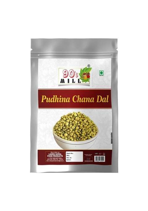 90'S Mill Nimbu Mirchi Pudina Roasted Chana Dal Snack And Namkeen | Bengal Split Gram Mint Pudhina Munching Snacks For Foodie Indians 1Kg 1Pack