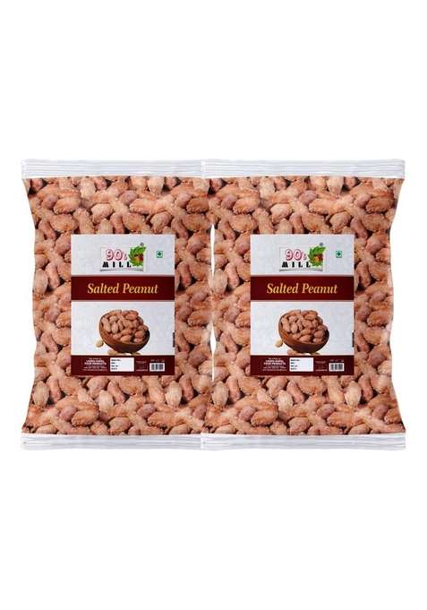 90'S Mill Snack Namkeen Peanut Roasted Salted | Moongphali Peanuts Himalayan Pink Salt Sendha Namak Wali Mungfali Moongfali Fast Vrat Upwaas Navratri 150G 2Pack