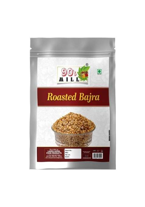 90'S Mill Fresh Roasted Bajra Millet Puffs | Low Calorie High Fibre Gluten Free Healthy Namkeen Snack Diabetic Friendly Pearls Travel No Preservatives 250 1Pack