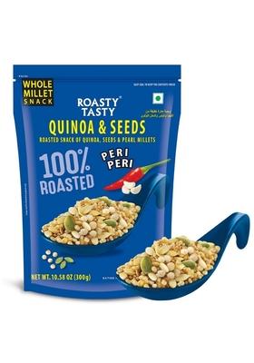 Roasty Tasty Quinoa Seeds Peri Peri|Healthy Snacks|Roasted White Puffs Bajra Mix|Rich In Protein For Adults Kids|No Transfat|Diet Mixture|Peri Masala|Roasted Namkeen|300G