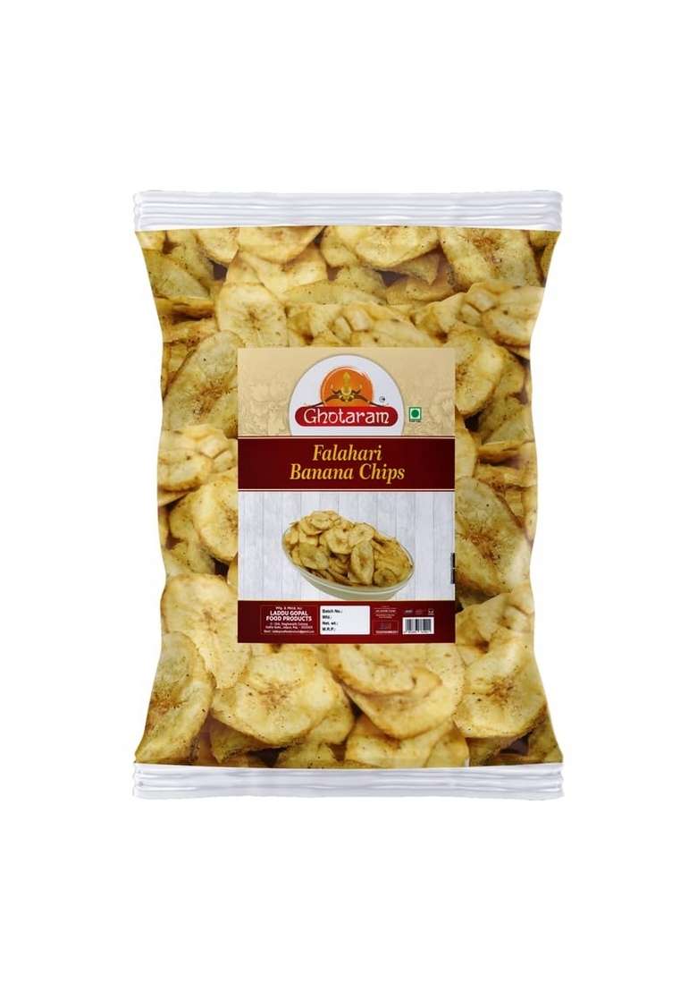 Ghotaram Kerala Vazha Pazham Namkeen Chips Wafers | Fast Falahari Farali Falhari Banana Vrat Upwaas Navratri Snack Tasty Yummy Healthy 1Kg 1Pack - Indya