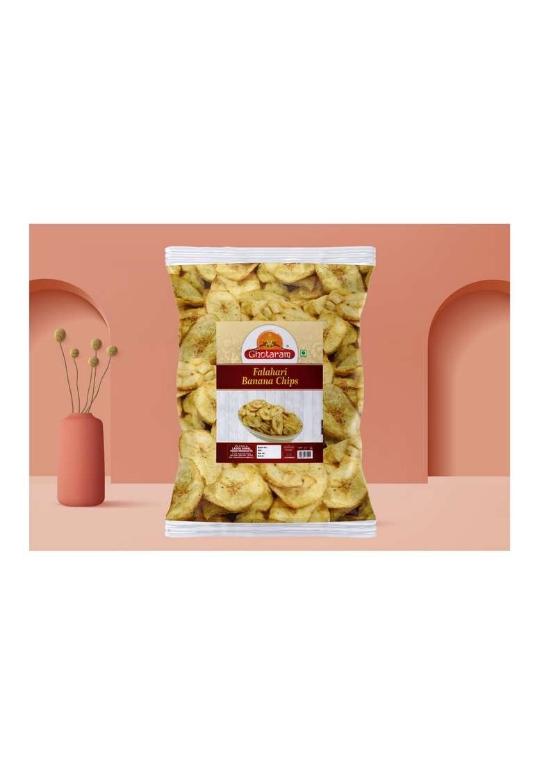 Ghotaram Kerala Vazha Pazham Namkeen Chips Wafers | Fast Falahari Farali Falhari Banana Vrat Upwaas Navratri Snack Tasty Yummy Healthy 1Kg 1Pack - Indya