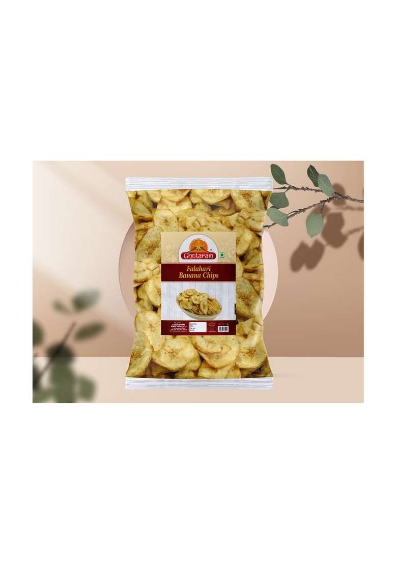 Ghotaram Kerala Vazha Pazham Namkeen Chips Wafers | Fast Falahari Farali Falhari Banana Vrat Upwaas Navratri Snack Tasty Yummy Healthy 1Kg 1Pack - Indya