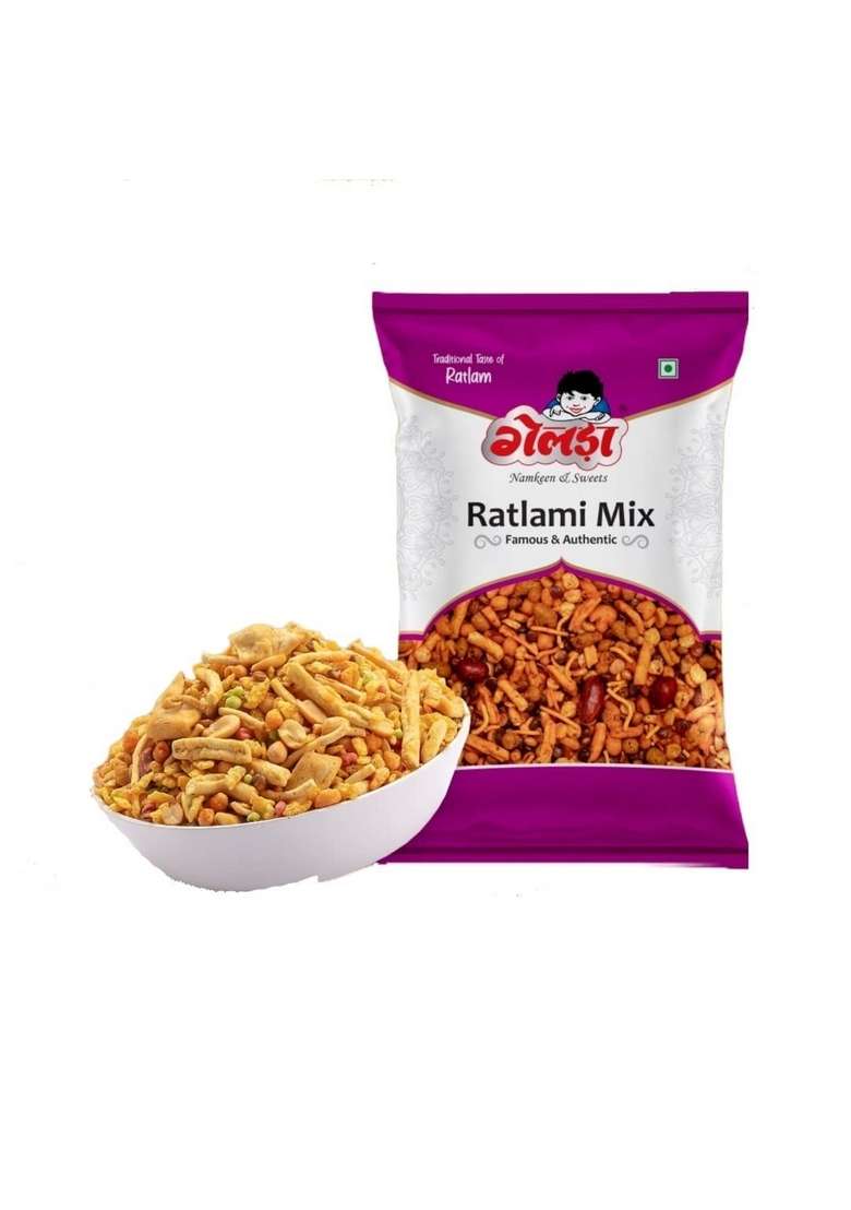 Gelda Namkeen Ratlami Mixture Snack | Handmade And Healthy Snacks Orignal Mix 250X3 Pack of 1 - Indya