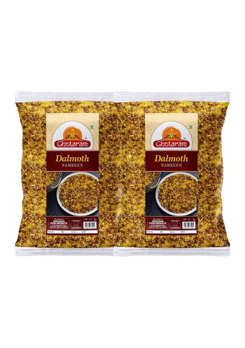 Ghotaram Gfp Agra Dalmoth Namkeen|Dalmoth Namken Nutritious Delicious Crunchy Shahi Fatehabad Moth Dal Namkeen|Indian Healthy Snacks|Spicy Savoury In Flavour|Chai Time|Evening Snack 420G 2Pack - Indya
