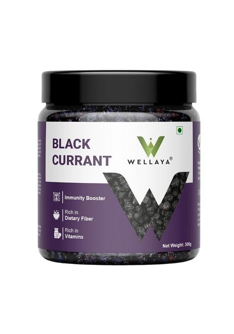 Wellaya Premium Dried Black Currant 300Gm | Healthy Tasty Whole Current Rich In Vitamin K High Nutrients Antioxidants Delicious Snack Gluten Free Snacking