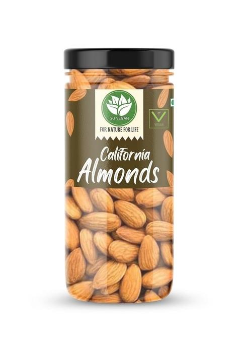 Go Vegan Natural And Premium California Almond 250Gm | Quality Badam Giri Almonds Rich In Protein Increase Stamina Real Nuts Whole Dry Fruits 250 Gm