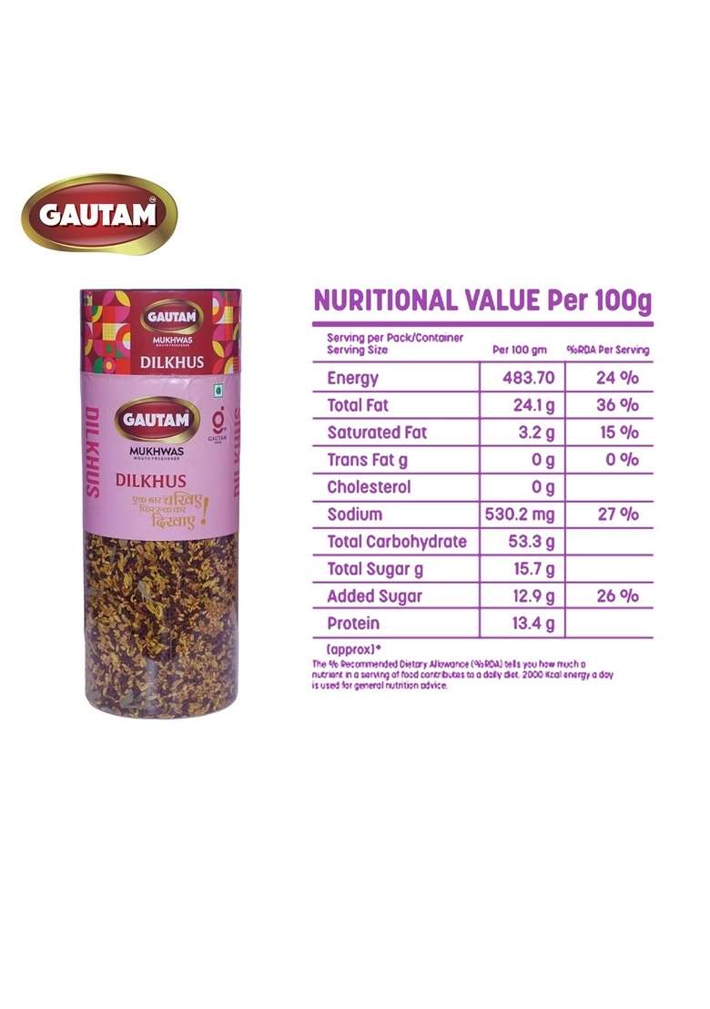 Gautam Dilkhus Mukhwas 525G Bottle Pack Of 1 - Indya