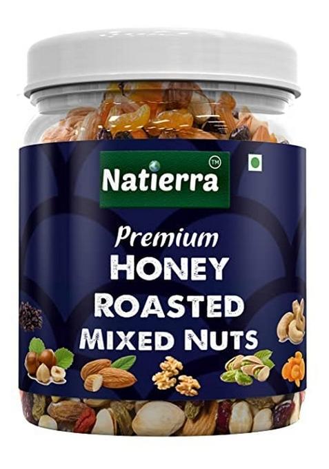 Natierra Honey Roasted Mixed Nuts | Dry Fruits Almonds Hazelnuts Apricots Walnuts Cashews Pistachios Raisins With Pure And Natural 200 G