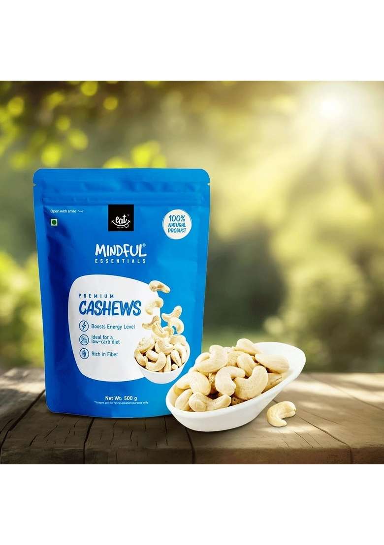 Eat Anytime Mindful Premium Healthy Cashew For | High Protein Dietary Fiber Antioxidant Natural Flavors Taste Cashews Nut 1Kg - Indya