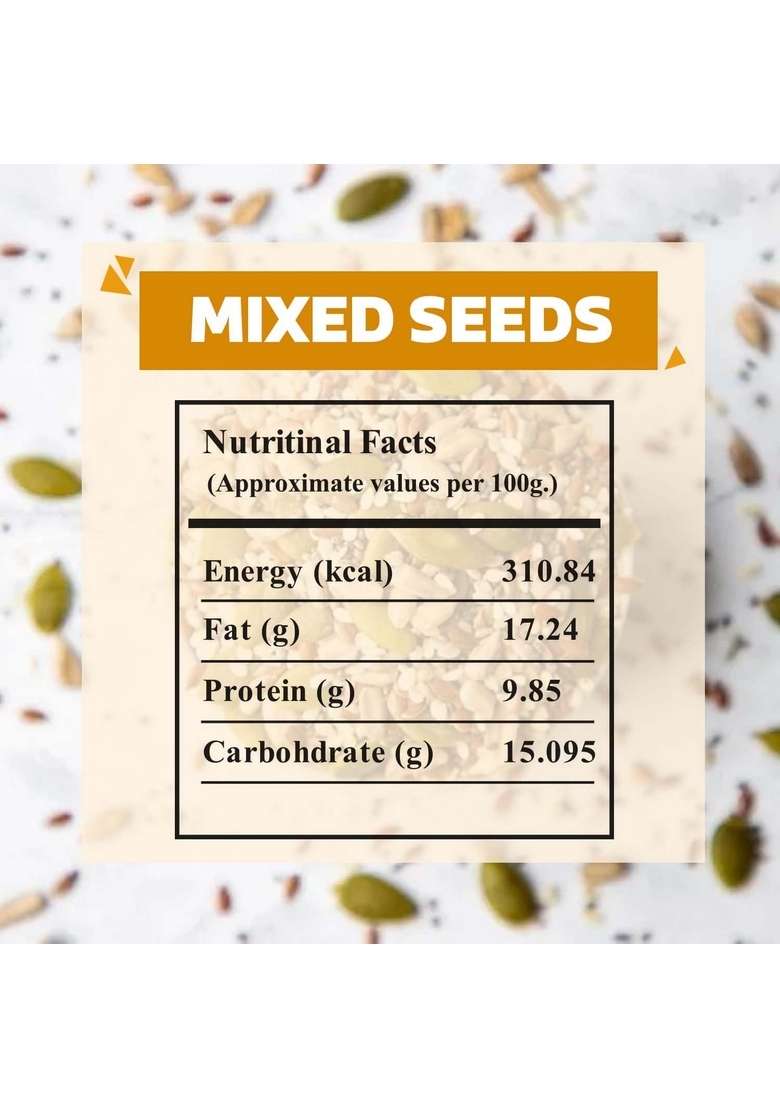 Wonderland Foods Device 400G 200G X 2 Roasted Mixed Seeds Jar Combo | Sunflower Pumpkin Watermelon Chia Flax For Eating Immunity Booster Diet - Indya