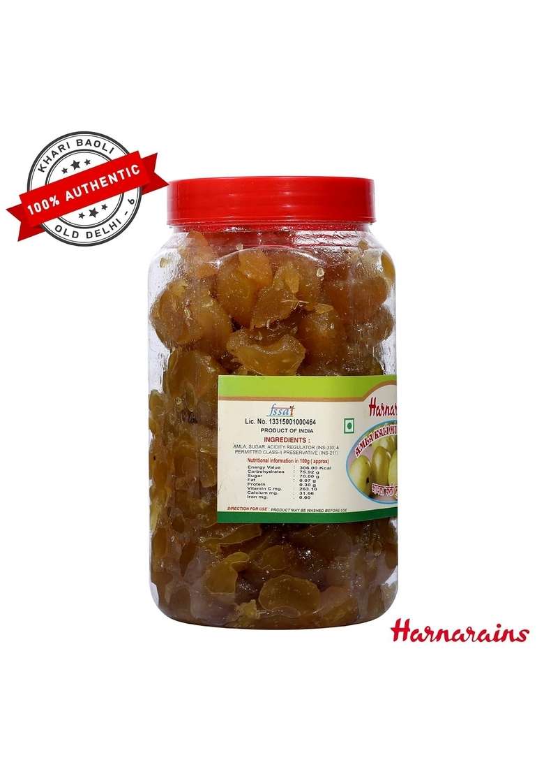 Harnarains International Old Delhi Murabba Amla Glazed Dry 900 Grams - Indya