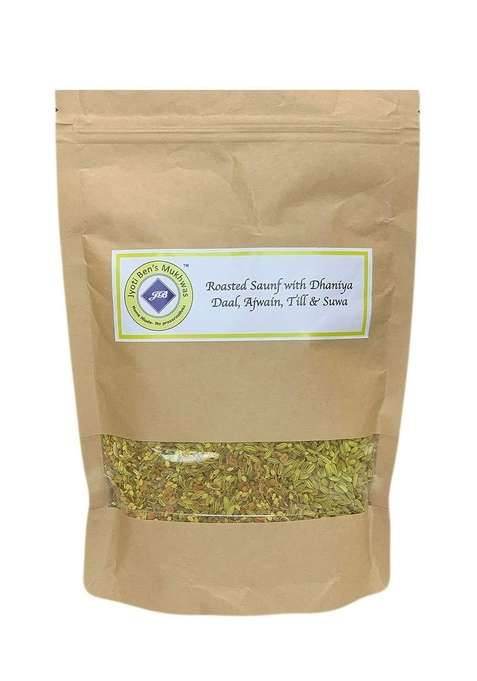 Jyoti Ben'S Mukhwaas Roasted Saunf With Dhaniya Daal Ajwain Till Suwa |Premium Mukhwas|Digestive Mouth Freshener|After Meal Snacks|100 Natural|Good For Digestion| Fibre Rich 250 Gram