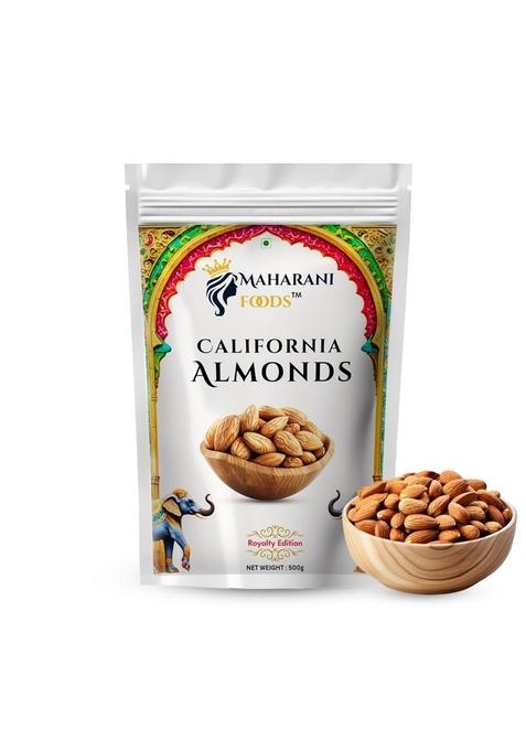 Maharani Foods Premium California Almonds 500Gm Royalty Edition Whole Badam Giri With Rich In Protein Magnesium Dietary Fibre Crunchy Texture Nuts Dry Fruits Gluten Free Zero Cholesterol