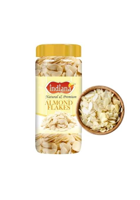 Indiana As Offered By Nature Sliced California Almonds 100G Roasted Badam Flakes For Topping On Cake Milk Salads