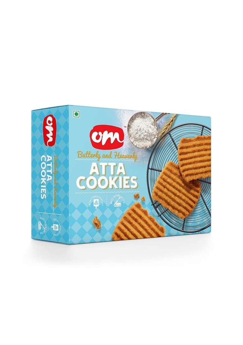 Om Sweets Snacks Atta Cookies Biscuit | Biscuits Combo Pack Healthy Nutritious And Delicious Tea Time No Preservatives Artificial Flavors Ready To Eat Finest Snack Of 2 X 350G - Indya
