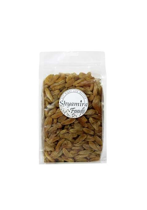 Shyamira Foods Afghani Long Green Raisins Seedless | Afghan Kishmish Golden Kismis Dry Grapes 250G