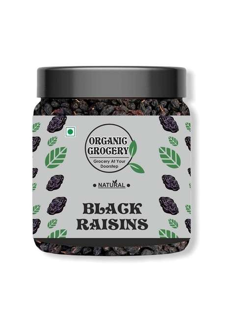 Organic Grocery Seedless Black Raisins 250Gram | Dried Kishmish Without Seeds Dry Grapes Kali Kismis Fruits Darakh Jar Pack Fresh And Healthy For Raksha Bandhan Festival Celebration Gift Family Friends Corporate Office Gifts Combo Diwali Hamper