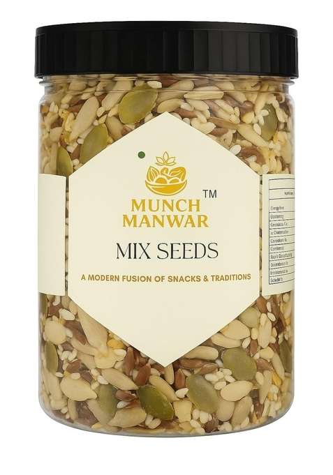 Munch Manwar Premium 7 In 1 Mixed Seeds Superfood Blend Sunflower Pumpkin Flax Chia High Protein Gluten Free Snack For Weight Management Smoothies 250 G