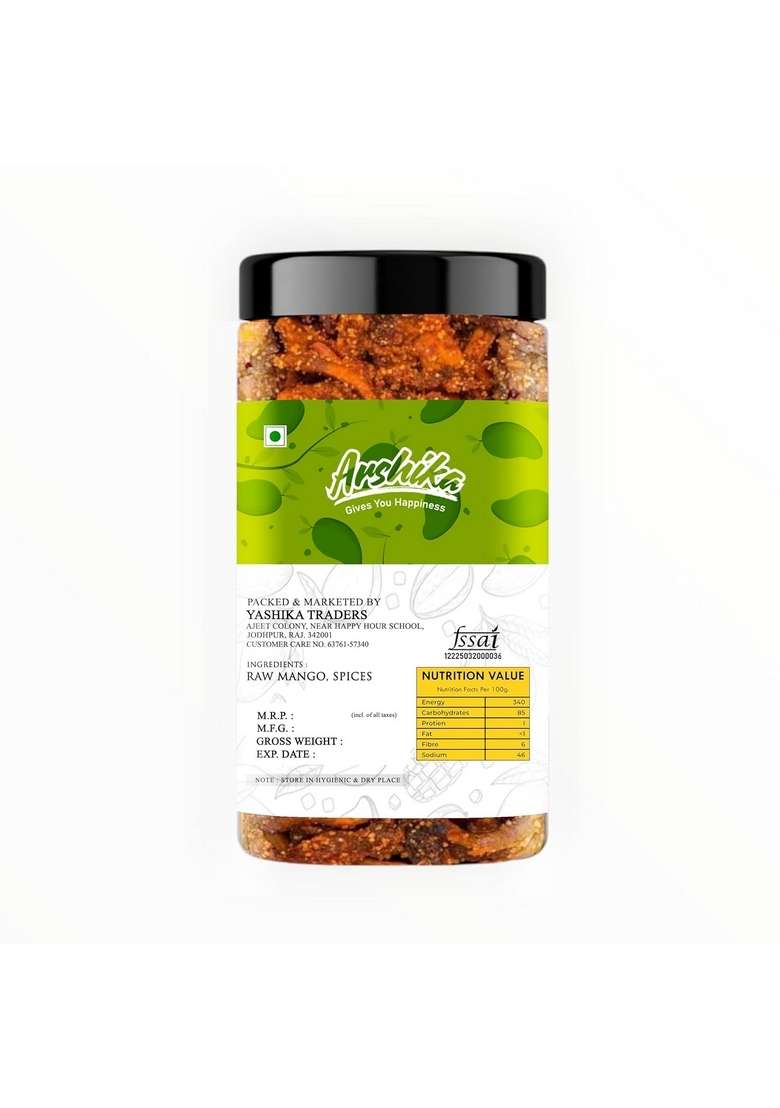 Arshika 100 Orginic Healthy Teekha Keri Mukhwas Pachak Tangy Raw Mango Digestive Churan Pack Of 1 400G - Indya