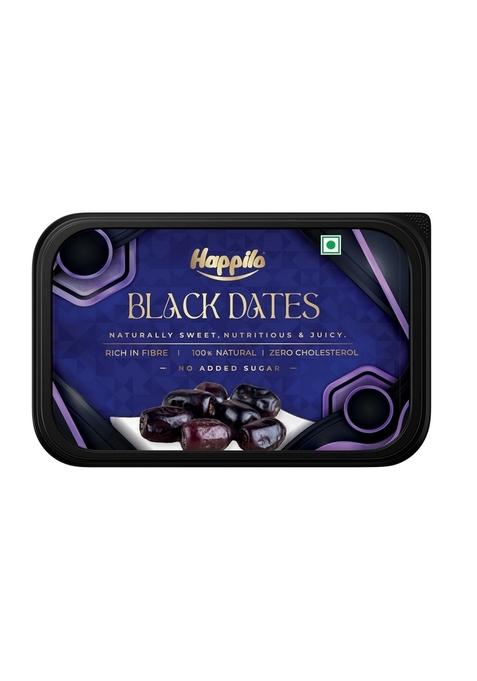Happilo Premium Black Dates 500G | Khajur Khajoor Dry Fruits In Fresh Healthy Snacks Rich Minerals Natural Sweetener