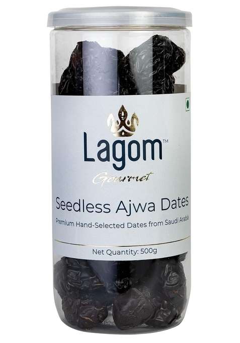 Lagom Gourmet Seedless Ajwa Dates 500G Saudi Arabia All Natural No Preservatives Added Sugar Gluten Free Vegan Plant Based Non Gmo Dry Fruits Khajur Khajoor Khejur