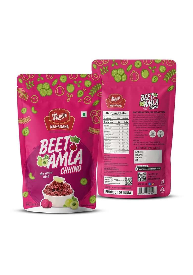 Maharana Beet Amla Chhino Anytime Mouthfreshner With Goodness And Beetroot 80G Pack Of 2 160G - Indya