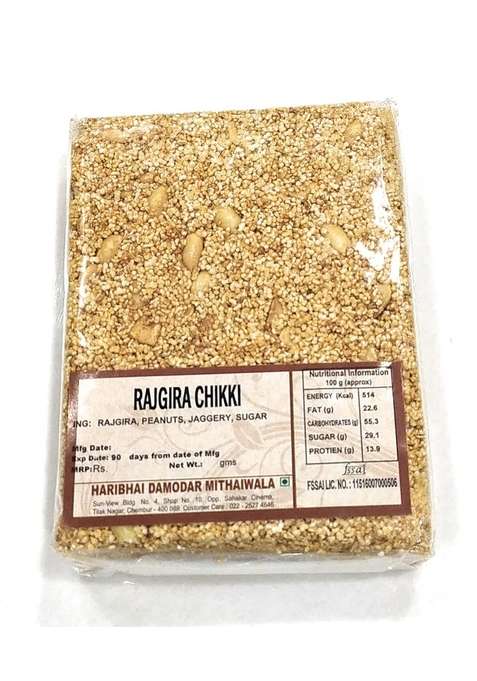 Haribhai Damodar Mithaiwala Rajgira Chikki 400 Grams 2 Packs Of 200