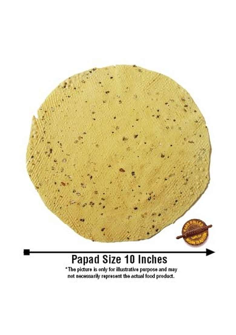 Jain Papad Moong Dal Special Strong Masala Handmade 1Kg Size 10 Inches Contains 55 60 Papads Per Pack Of 1 - Indya