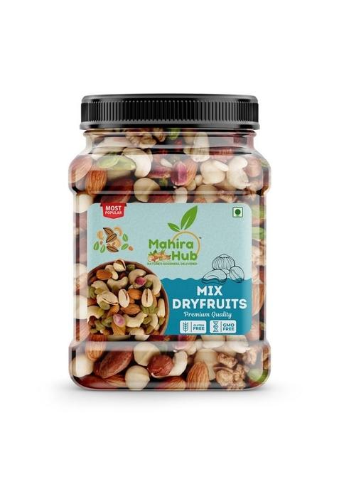 Mahira Hub Mix Dry Fruits Almonds Cashews Raisins Pistachios More | Fresh Crunchy Natural Healthy Snack Ideal For Gifting Energy Nutrition 400G Resealable Pack