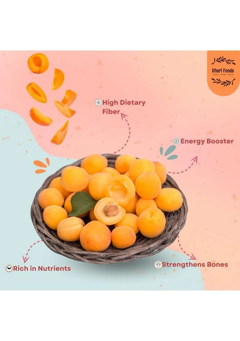 Khari Foods Premium Apricots 200G Sun Dried Khumani High Fibre No Added Sugar Health Snacks - Indya