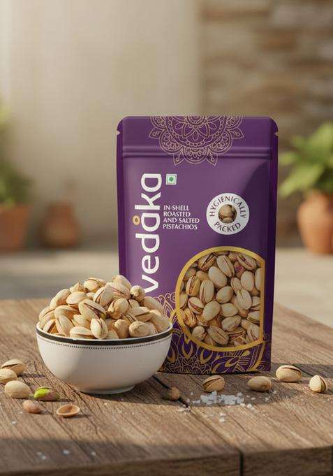 Vedaka Roasted And Salted California Pistachios | 250 G Rich In Protein Dietary Fiber