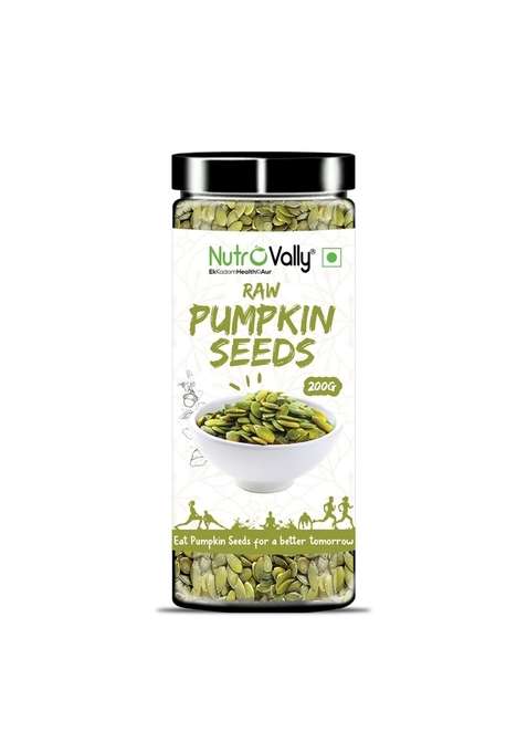Nutrovally Pumpkin Seeds 200G | High Protein Fiber Rich Healthy Snack Natural Source Of Magnesium Zinc Superfood For Weight Loss Heart Bone Health Gluten Free Vegan