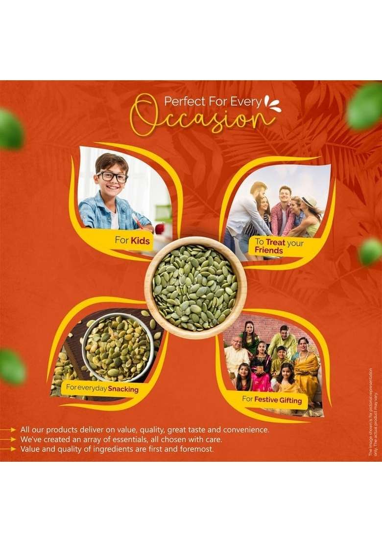Shree S Organic Raw Pumpkin Seeds High Protein Superfood Gluten Free 500Gm - Indya