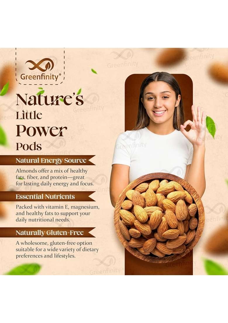 Greenfinity Almonds Cashews 200G Each Premium Jar – 100 Natural Healthy Snack Gourmet Dry Fruits Gift Pack - Indya